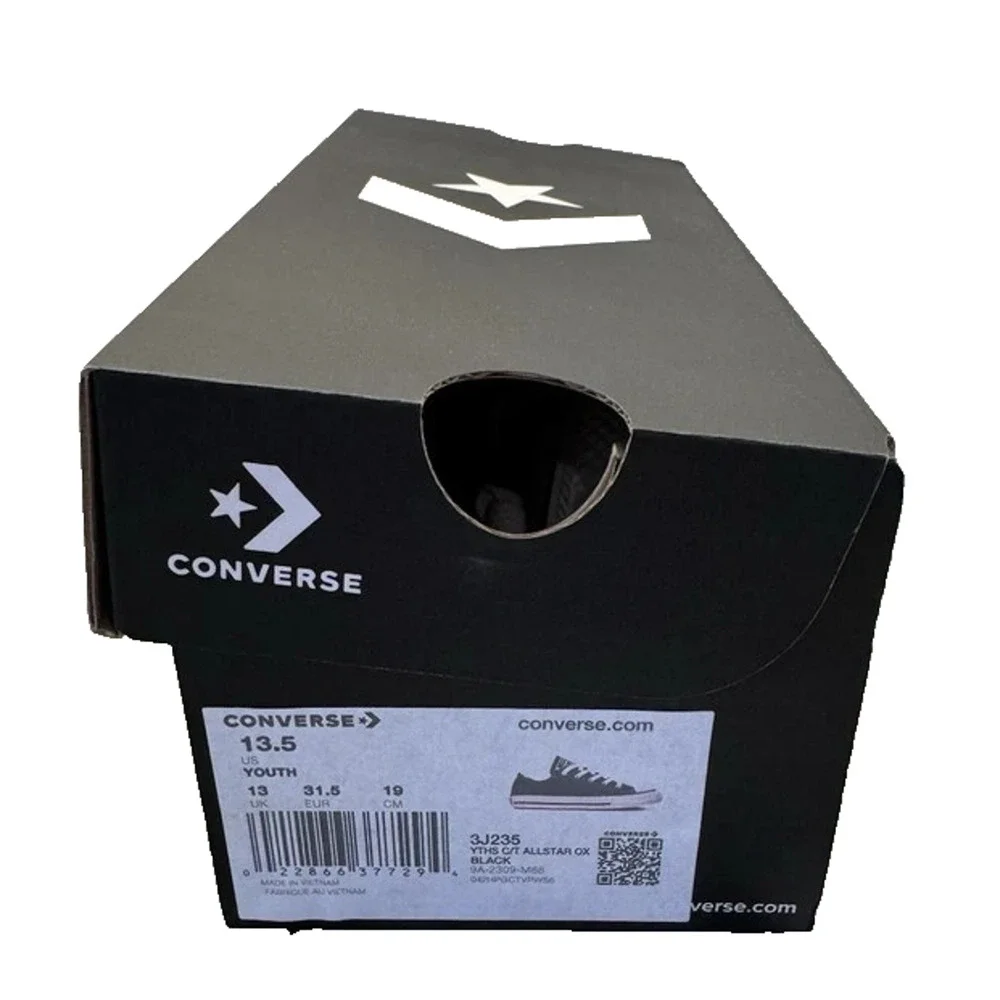 Converse Chuck Taylor All Star Oxford Low Top Black Canvas Youth Size 13.5 NIB